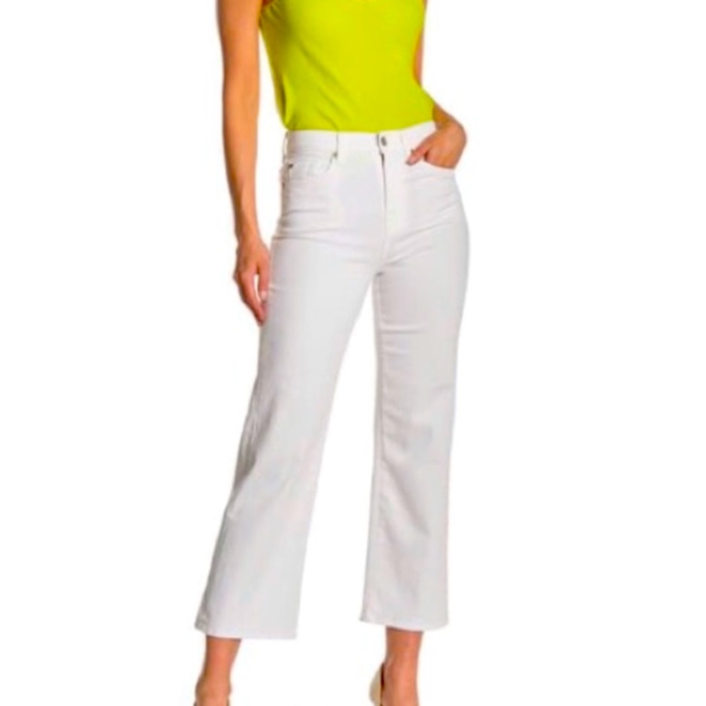 7 For All Mankind High Rise Cropped Wide Leg Jeans - Size 32